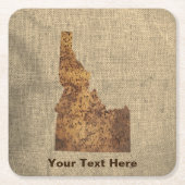 アイダホスパッドの地図 スクエアペーパーコースター (正面)