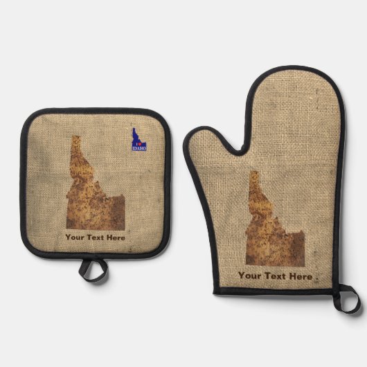 アイダホスパッドの地図 鍋つかみ&鍋敷きセット (正面)