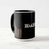 アイダホパトリオット焼き木材ブロック マグカップ (正面左)