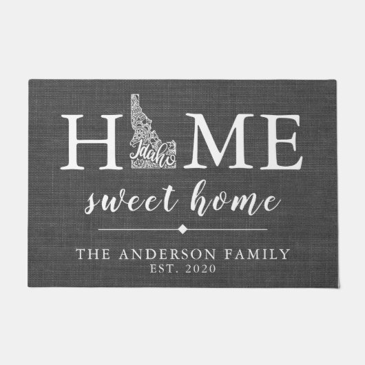 アイダホパーソナライズされた州 ドアマット (正面)