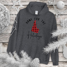 アイダホホリデーバッファロープレイドホーム州フード付きスウェットシャツ