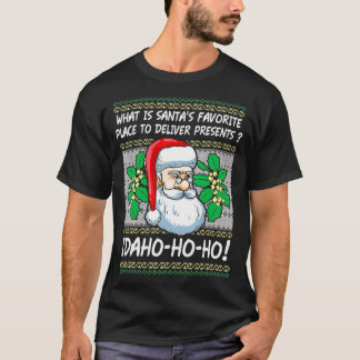 アイダホホーおもしろいクリスマスSanta Chaps Gift Tシャツ