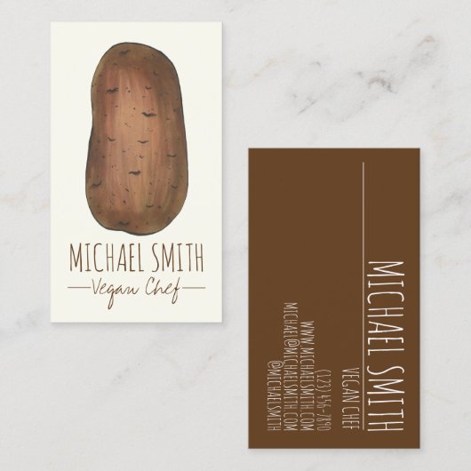 アイダホポテトベジタリアンビーガン農家ガーデンシェフ 名刺 (正面/裏面)