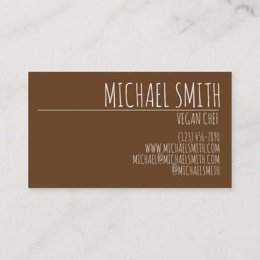 アイダホポテトベジタリアンビーガン農家ガーデンシェフ 名刺 (裏面)