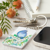 アイダホマウンテンブルーバードシロリンガフラワーの州 キーホルダー (正面右)