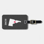 アイダホマップホーム州ラヴカスタムィズハート ラゲッジタグ (正面横)