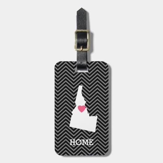 アイダホマップホーム州ラヴカスタムィズハート ラゲッジタグ (正面縦)