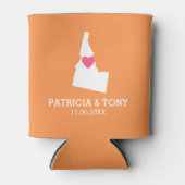 アイダホマップホーム州ラヴカスタムィズハート 缶クーラー (正面)