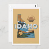 アイダホレトロ旅行デザインアイコニック米国州 ポストカード (正面/裏面)