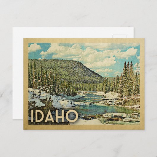 アイダホヴィンテージトラベルスノーウィー自然 ポストカード (正面/裏面)