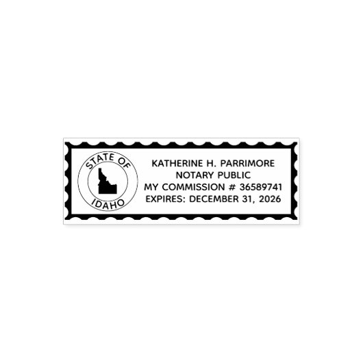 アイダホ公証人公立自己インク用ゴム印 セルフインキングスタンプ (デザイン)