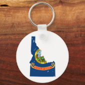 アイダホ国旗の地図 キーホルダー (正面)