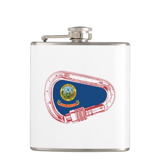 アイダホ国旗登山カラビナー フラスク (正面)