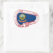 アイダホ国旗登山カラビナー 長方形シール (バッグ)