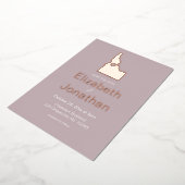 アイダホ地図の宛先ウェディング日付を保存バラ 箔招待状 (回転した状態)