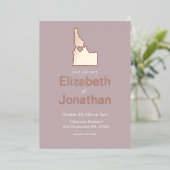 アイダホ地図の宛先ウェディング日付を保存バラ 箔招待状 (立ち正面)