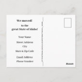 アイダホ地図の引越し案内はがき ポストカード (裏面)