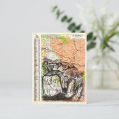 アイダホ地図アート ポストカード (スタンド正面)