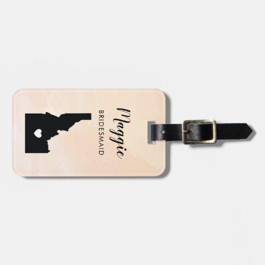 アイダホ地図ラゲッジタグ、ウェディングパーティーへようこそ ラゲッジタグ (正面横)