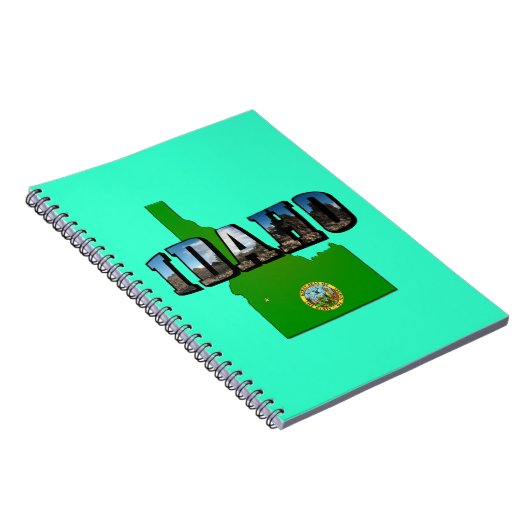 アイダホ地図、印章と写真文字 ノートブック (右側)