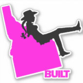 アイダホ女性のカーボーイビニルデカール シール (正面)