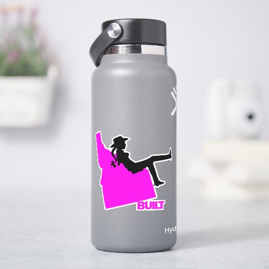 アイダホ女性のカーボーイビニルデカール シール (HydroFlask)