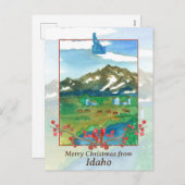 アイダホ山の牛からのメリークリスマス シーズンポストカード (正面/裏面)