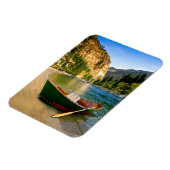 アイダホ島の砂のビーチの魚釣りボート マグネット (左側)