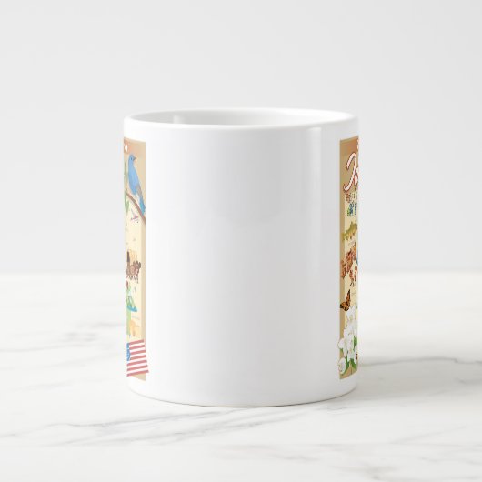 アイダホ州からの挨拶 ジャンボコーヒーマグカップ (正面)