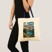 アイダホ州のイラスト 旅行 アート ビンテージ トートバッグ (正面(商品))
