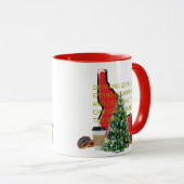 アイダホ州のクリスマス音楽とコーヒーとドーナツ マグカップ (正面右)