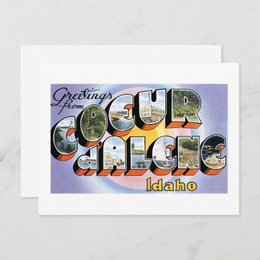 アイダホ州のコーダレンからのご挨拶！ ポストカード (正面/裏面)