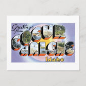 アイダホ州のコーダレンからのご挨拶！ ポストカード (正面)