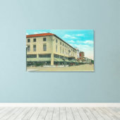 アイダホ州のビジネスブロックの通り キャンバスプリント (インサイチュ (ウッドフロア))