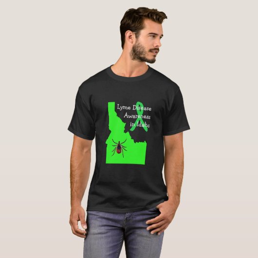 アイダホ州のマダニTシャツ ライム病啓発 Tシャツ (正面フル)