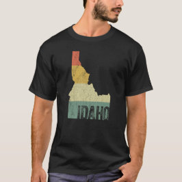 アイダホ州のヴィンテージ・レトロな夕焼けカラーマップ Tシャツ