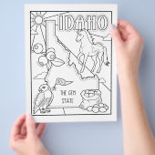 アイダホ州の図形とファクトの色付けページ チラシ (手)