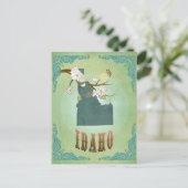 アイダホ州の地図 – 緑 ポストカード (スタンド正面)