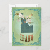 アイダホ州の地図 – 緑 ポストカード (正面/裏面)