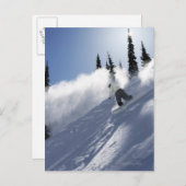 アイダホ州の男性のスノーボーダーのリッピング粉。 ポストカード (正面/裏面)