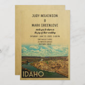 アイダホ州の結婚式招待状 ヴィンテージ ミッドセンチュリー 招待状 (正面/裏面)