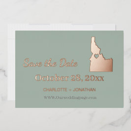 アイダホ州の結婚式　Save The Date ローズゴールド 箔招待状