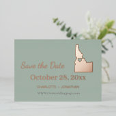 アイダホ州の結婚式　Save The Date ローズゴールド 箔招待状 (立ち正面)