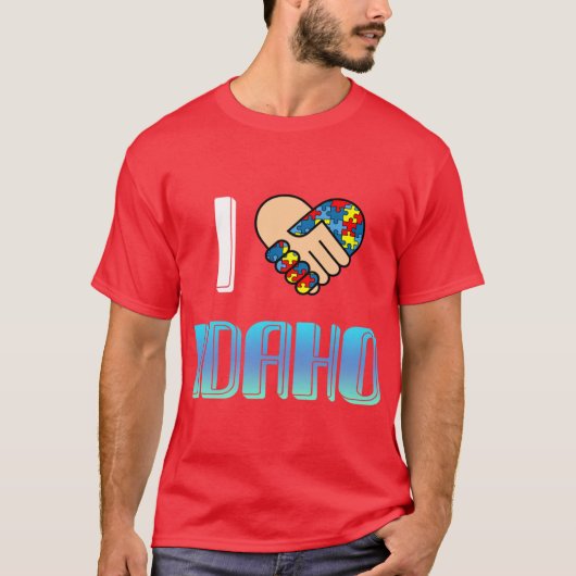 アイダホ州の自閉症サポート Tシャツ (正面)