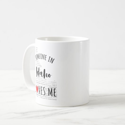 アイダホ州の誰かが私を愛しているマップ・コーヒー・マグ コーヒーマグカップ (正面左)