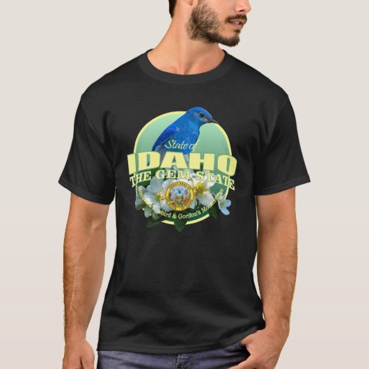 アイダホ州の鳥の花のオーバーサイズ Tシャツ (正面)