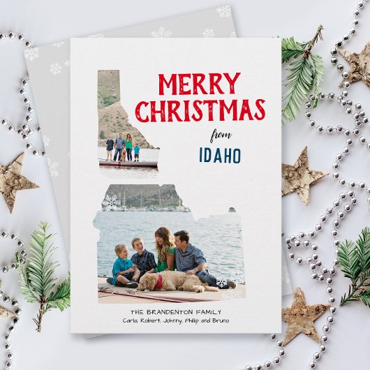 アイダホ州の2枚の写真で楽しいクリスマス シーズンカード