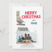 アイダホ州の2枚の写真で楽しいクリスマス シーズンカード (正面)