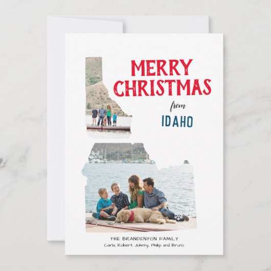 アイダホ州の2枚の写真で楽しいクリスマス シーズンカード (正面)