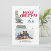 アイダホ州の2枚の写真で楽しいクリスマス シーズンカード (スタンド正面)